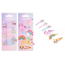 FN8509: Unicorns Kids Hair Clips 6 Pack